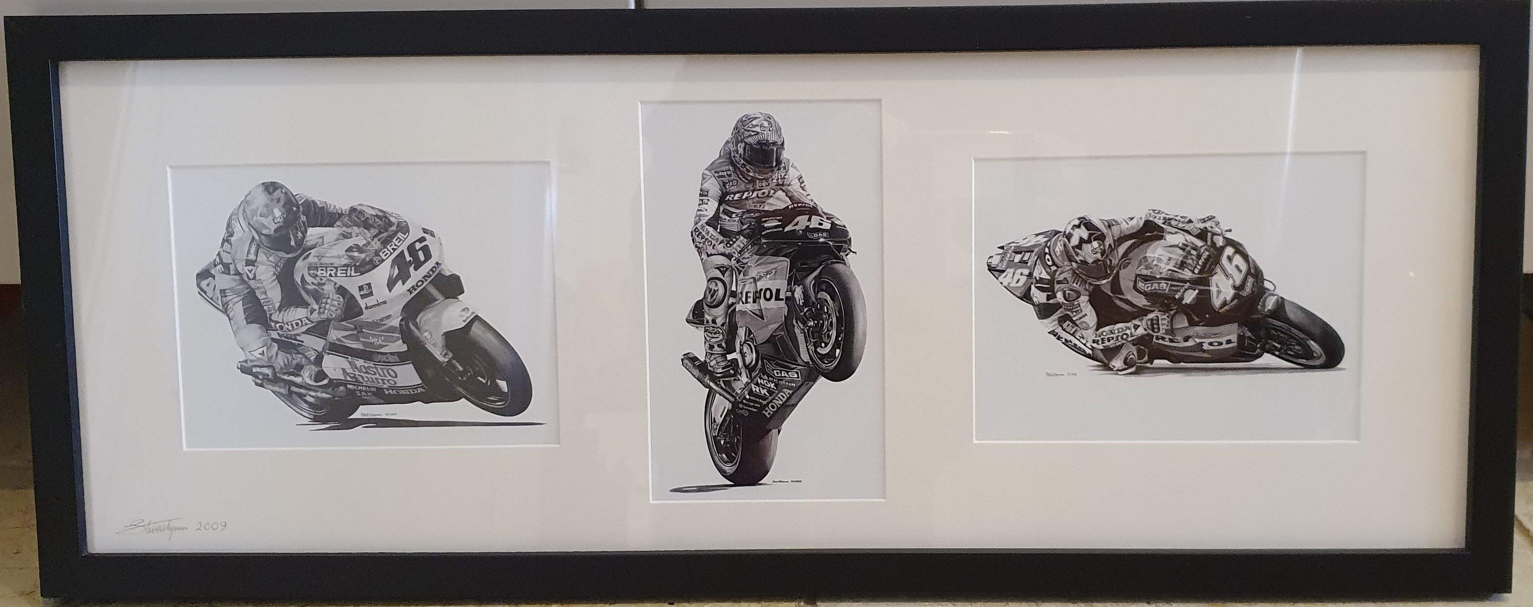 VR46: 3 x black and white sketches